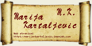 Marija Kartaljević vizit kartica